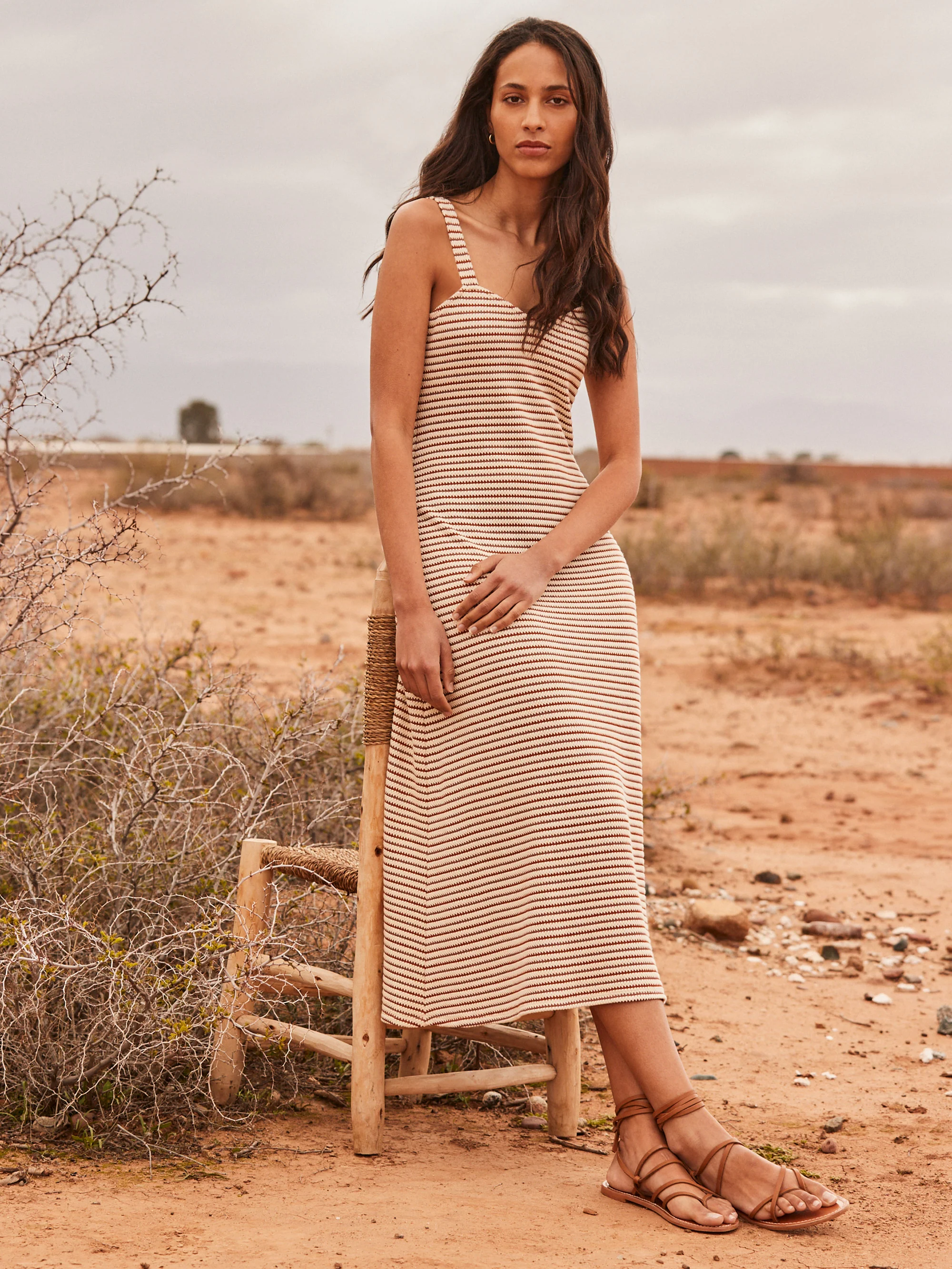 Petite Striped Knitted Dress