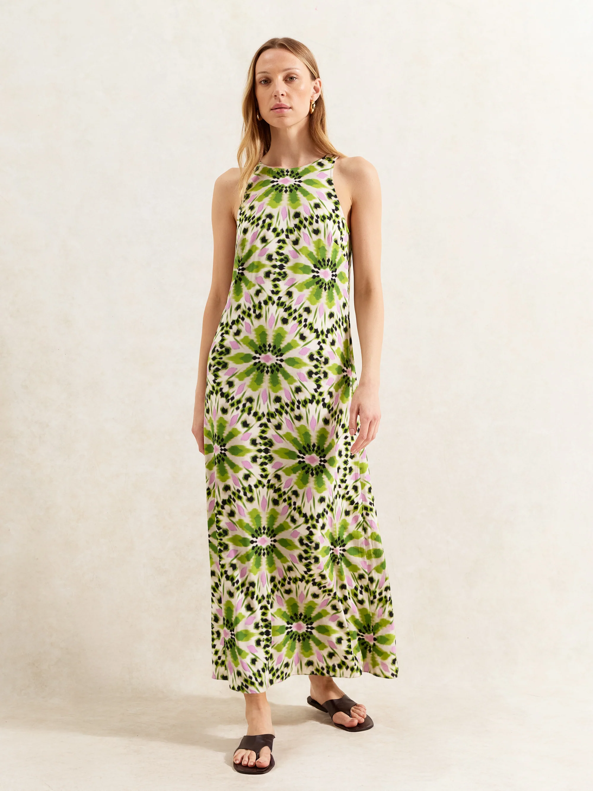 Green Mosaic Printed Dress
